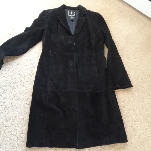 INC International Concepts Black Leather Coat - Picture 6 of 8